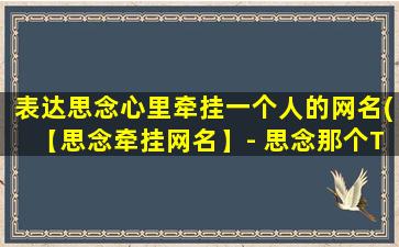 表达思念心里牵挂一个人的网名(【思念牵挂网名】- 思念那个Ta，心中牵挂不已！)